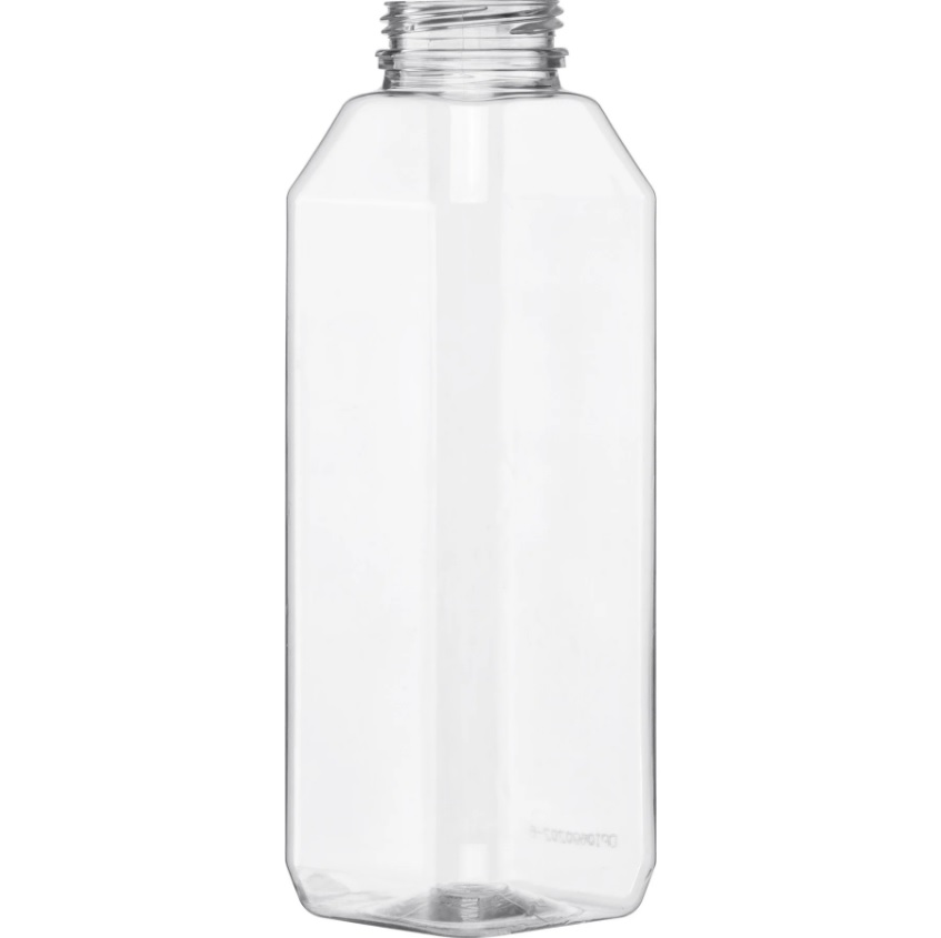 Jersey Bottle Plastic Juice Bottle, PET16WH, Square PET, 16 oz., 160/Case