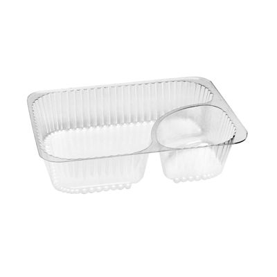 Nacho Tray - 2 Compartment, Clear Plastic - 500/Case