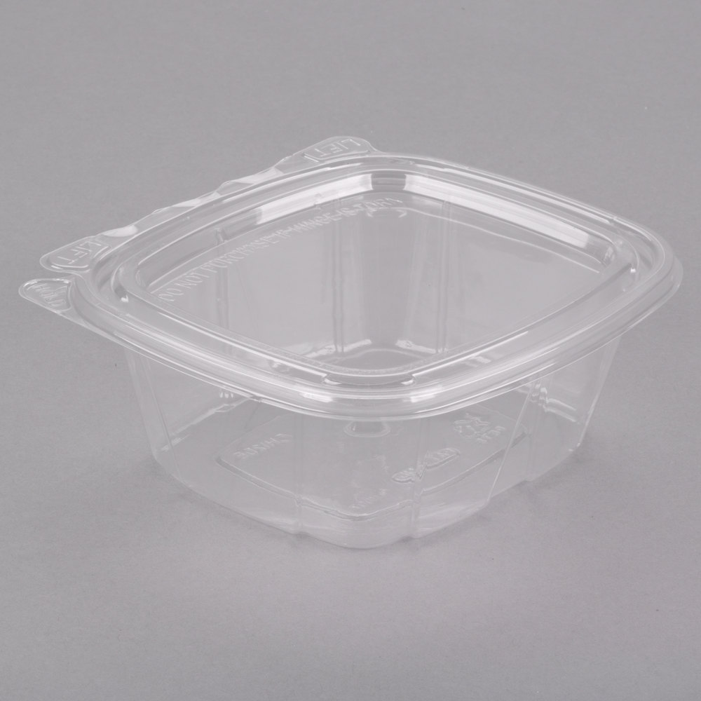 Dart CH12DEF 12 oz. Clear Rectangular Plastic Container with Lid