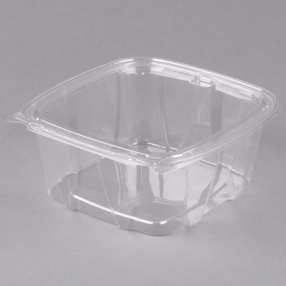 Dart CH12DEF 12 oz. Clear Rectangular Plastic Container with Lid