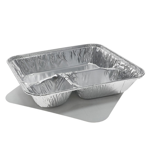 3 Compartment Oblong Take-Out Foil Pan w/Dome Lid Combo Pack 250/CS