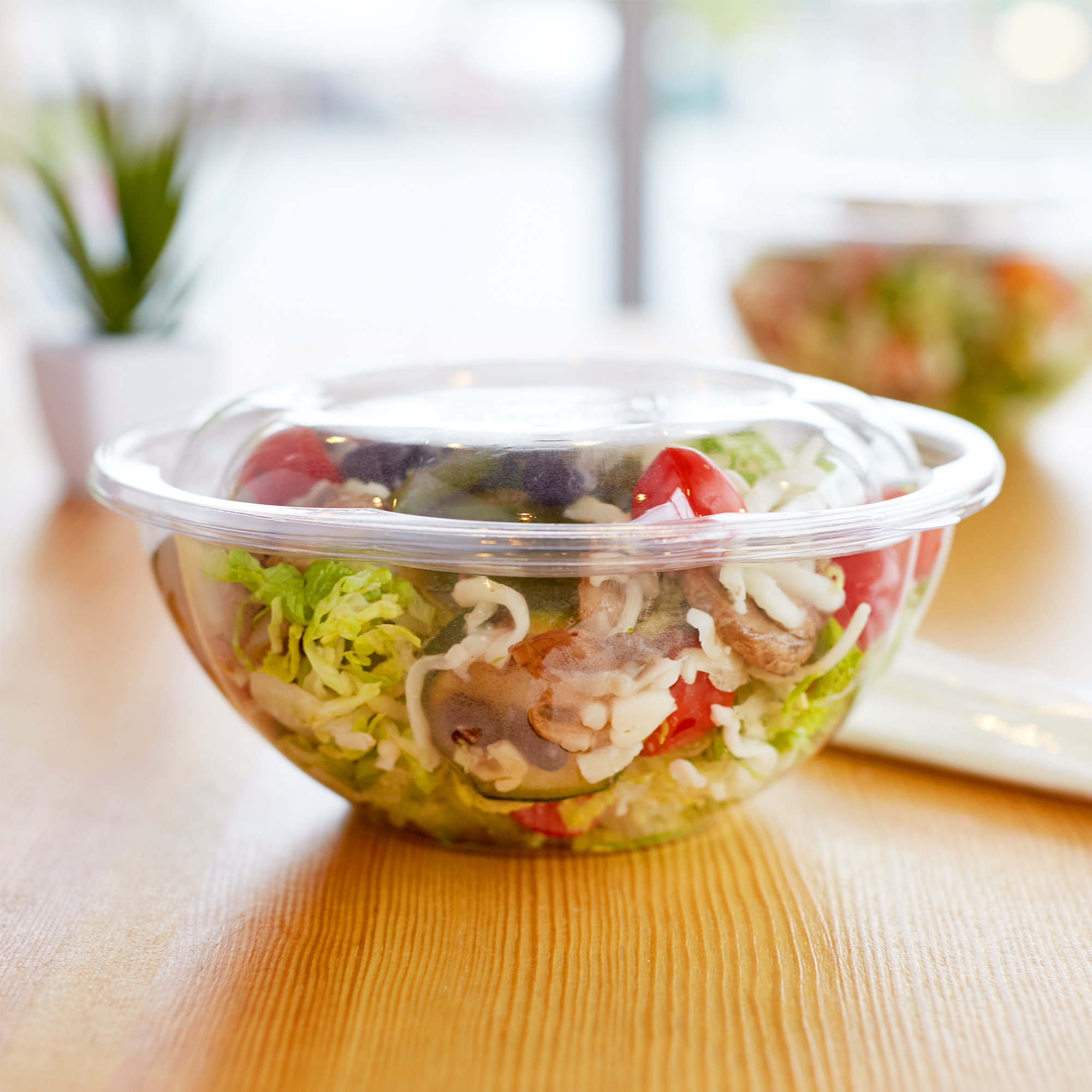 32oz Salad Bowls To-Go with Lids 300 Count Clear Plastic Disposable  Containers
