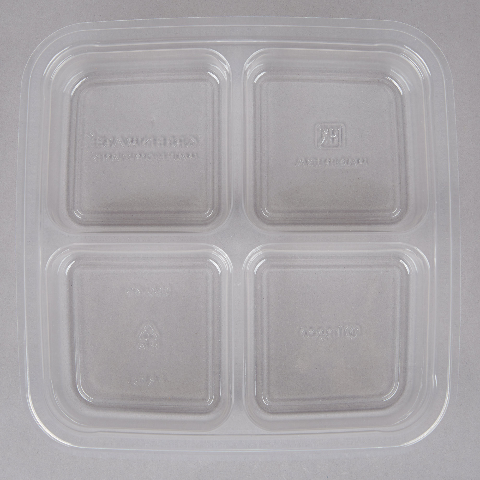 Fabri-Kal GS6-4S Greenware 16.7 oz. Shallow 4-Compartment Clear