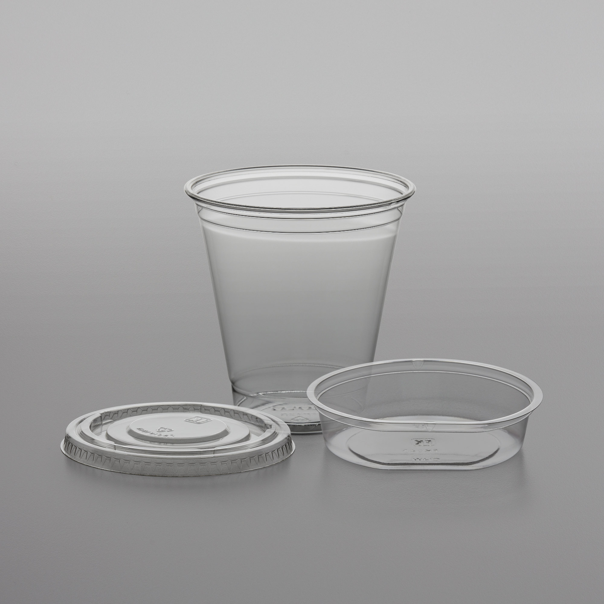 Fabri-Kal Greenware 12 oz. Compostable Clear Plastic Parfait Cup with 4 oz.  Insert and Flat and Dome Lids - 100/Pack