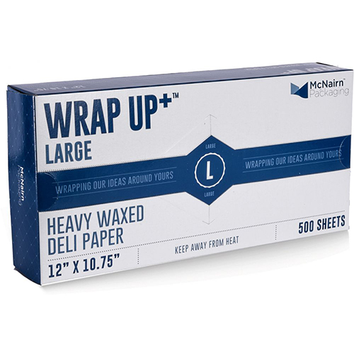 WRAP UP+ SMALL 8 INTERFOLDED HEAVY WAXED DELI PAPER 8x10-3/4 12/500