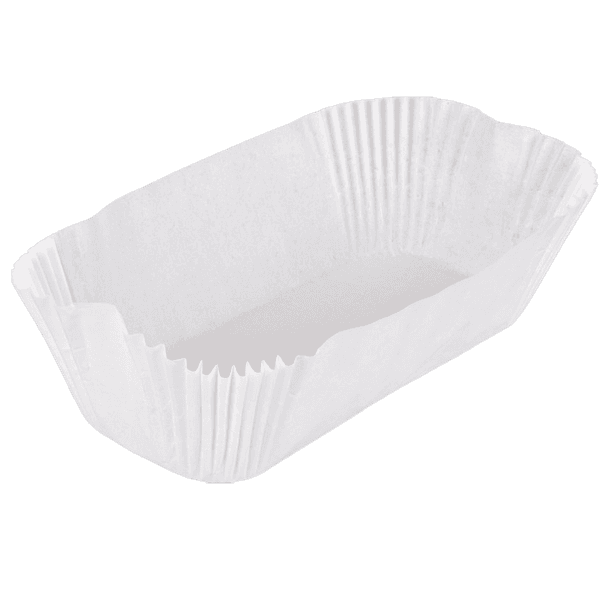 Pactiv 7 7/16 White Dry-Waxed Fluted Oblong Loaf Liners