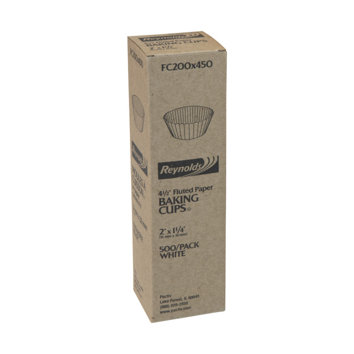 Pactiv White Fluted Baking Cup 2