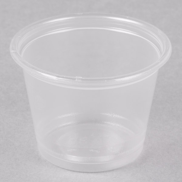 1 oz. Clear Plastic Souffle / Portion Cup - 2500/Case