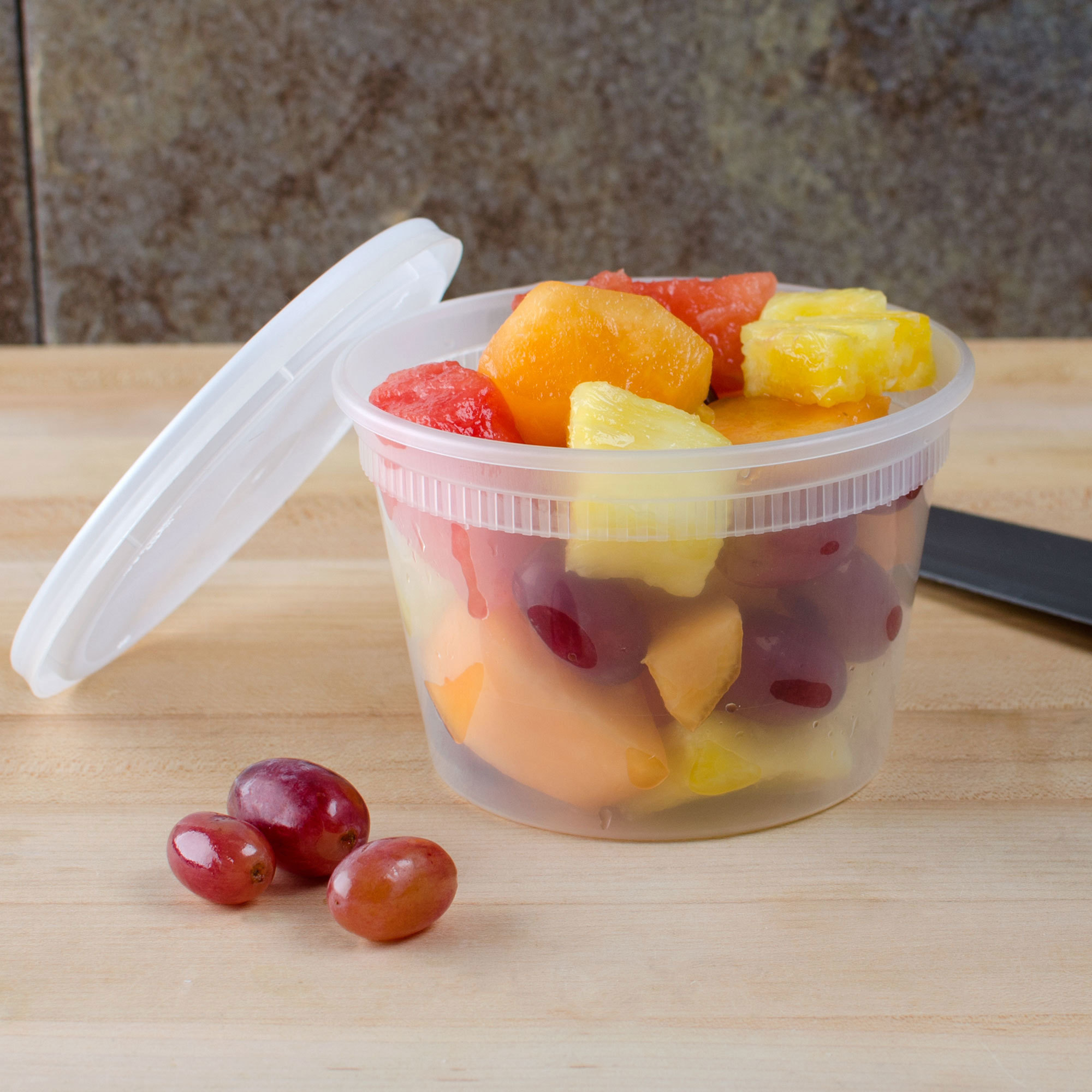 TP-TD40008 Clear Plastic Soup Container Combo 8 oz.