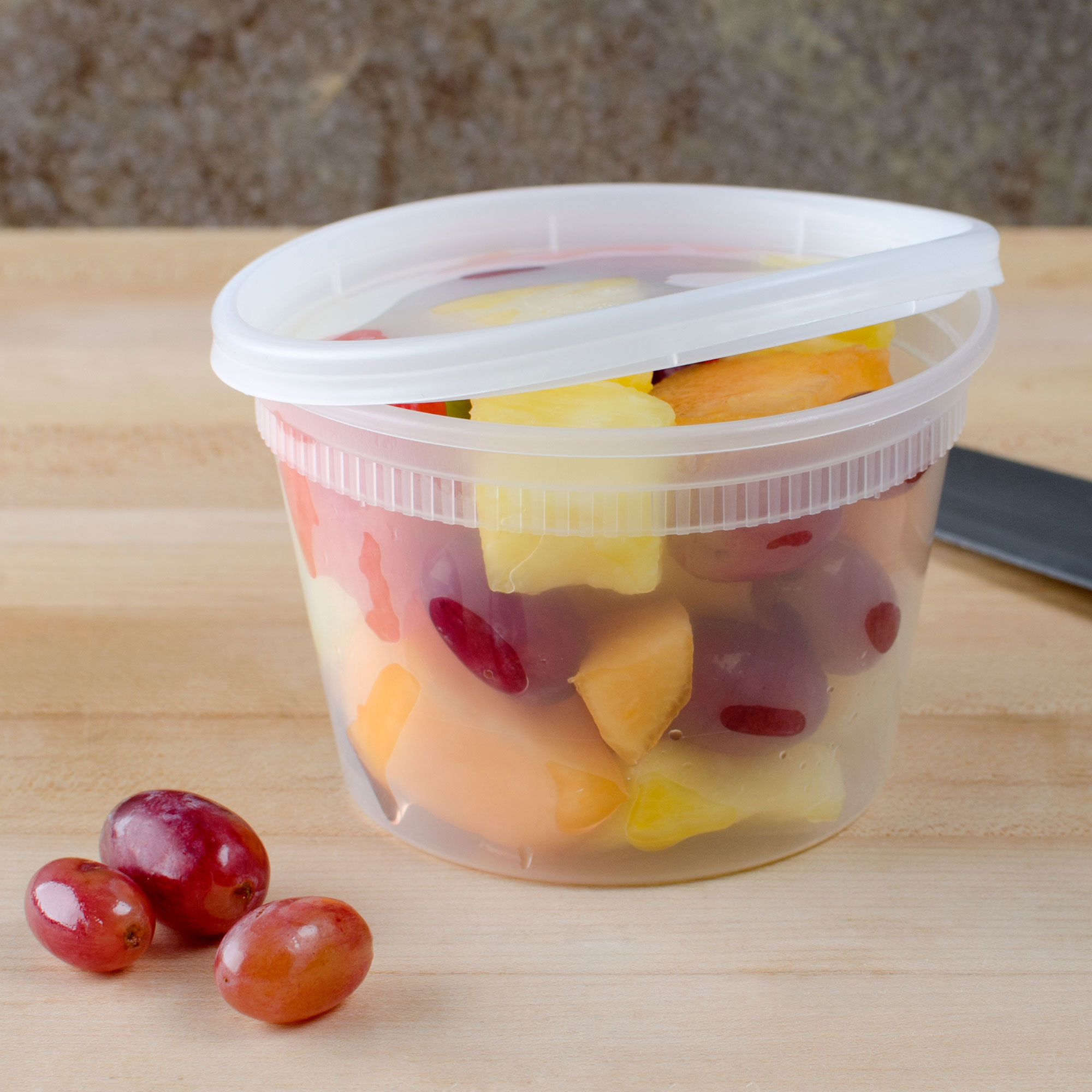 8 oz. Round Microwaveable Deli Container Combo Pack (Clear) 240/CS