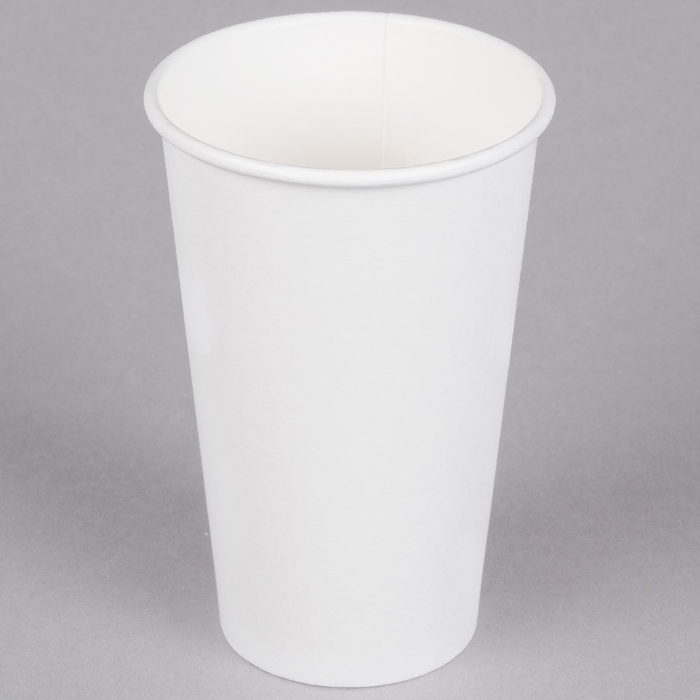 Solo 316W-2050 White Poly Paper Hot Cup - 16 oz. - 1000/Case