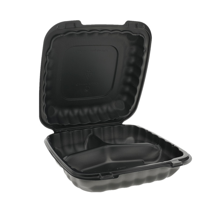 microwavable take out 3 compartment disposable